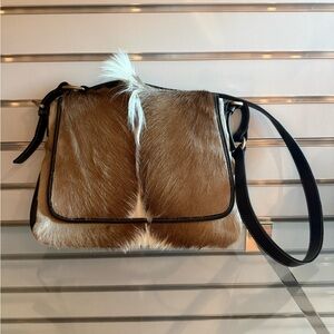 NWOT Springbok/ Genuine Leather Bag - Designer Sample
